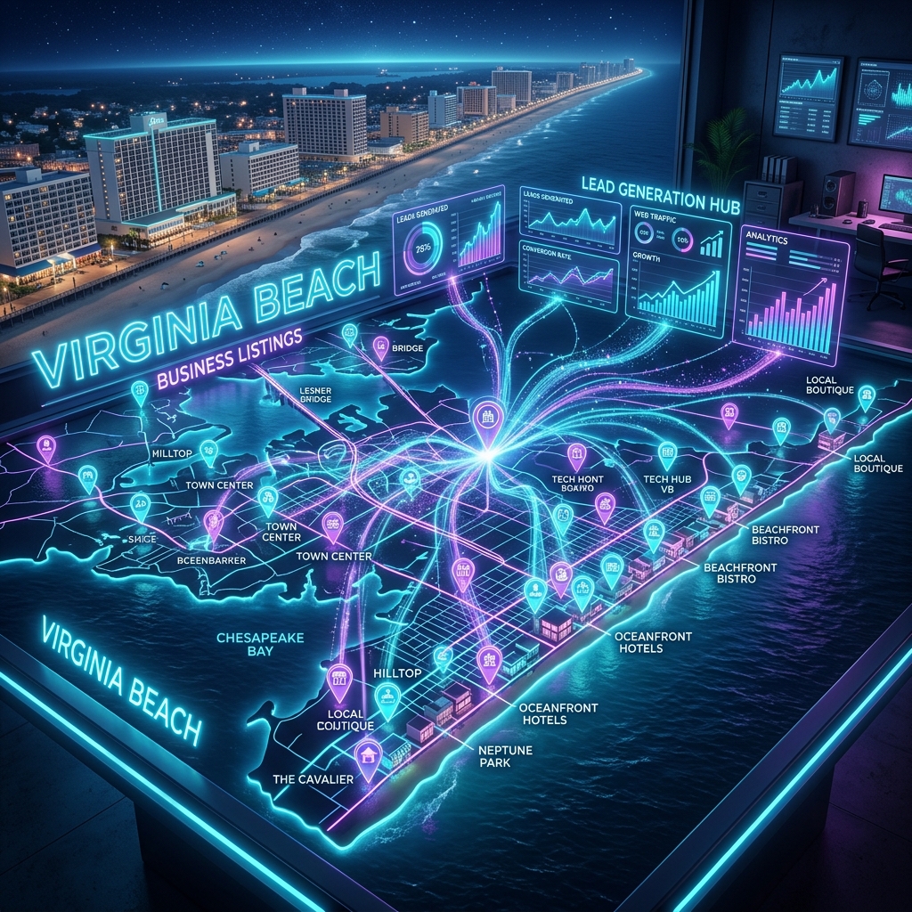 Local listings and leads map illustration